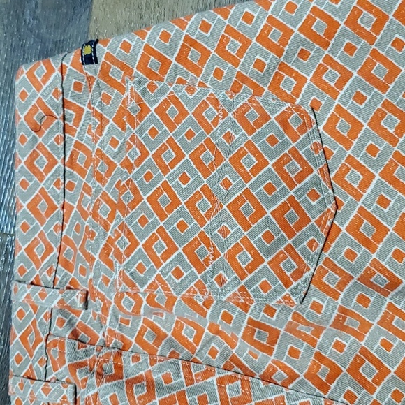 Lucky brand Charlie Capri orange geometric patterned jeans - Picture 8 of 9